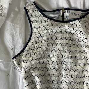 lace dress with striped lining